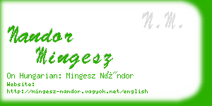 nandor mingesz business card